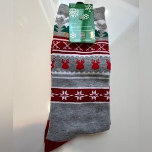2 for $8 Festive Gray and Red Men's Socks